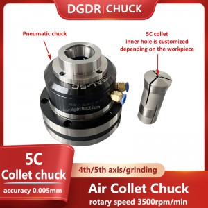 5C collet air chuck for grinding machine testing equipment pneumatic collet chuck 4th and 5th air collet chuck with 5C collet