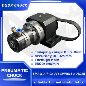 mini air collet chuck spindle holder 8MM through hole pneumatic chuck for small cnc lathe turning and cutting machine chuck