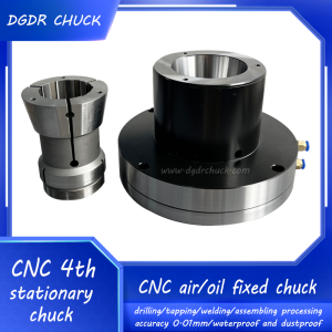 fixed air collet chuck for tapping and drilling processing CNC lathe pneumatic chuck through hole 65MM stationary chuck