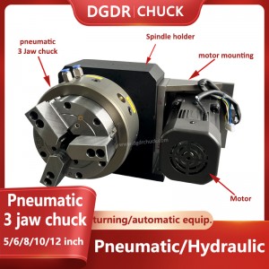 Through hole design, clamping range from 5-200mm high speed, Max rotary speed is 3500rpm/min accuracy less than 0.02mm motor driven rotate suitable for the automatic equipment and turning machine