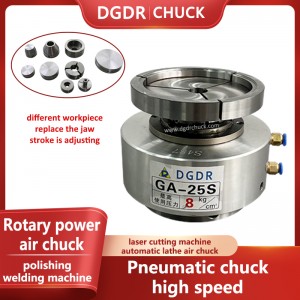 polishing machine rotary power chuck through hole 25MM pneumatic collet chuck laser cutting machine air collet chuck