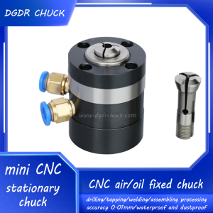 mini stationary air collet chuck DAS-MT8 through hole 8mm small pneumatic chuck for tapping and drilling machine laser welding