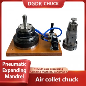 Notched hole air expanding chuck grinding machine pneumatic chuck expanding mandrel air collet chuck high precision rotary chuck