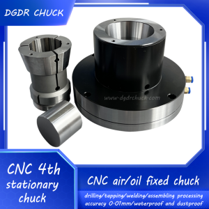 fixed air collet chuck for tapping and drilling processing CNC lathe pneumatic chuck through hole 65MM stationary chuck