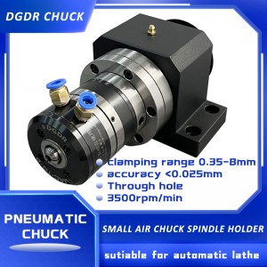 mini air collet chuck spindle holder 8MM through hole pneumatic chuck for small cnc lathe turning and cutting machine chuck