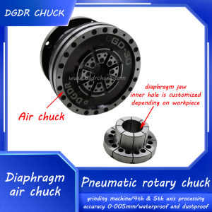 grinding machine air collet chuck 4th and 5th axis processing pneumatic chuck diaphragm high precision air chuck through hole