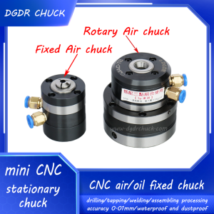 mini stationary air collet chuck DAS-MT8 through hole 8mm small pneumatic chuck for tapping and drilling machine laser welding