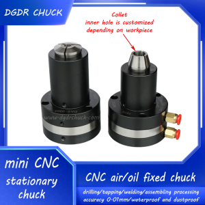 CNC processing air collet chuck through hole dsesign mini pneumatic chuck for tapping and drilling welding air chuck