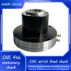 fixed air collet chuck for tapping and drilling processing CNC lathe pneumatic chuck through hole 65MM stationary chuck