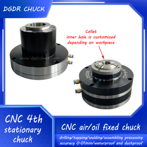 fixed air collet chuck for tapping and drilling processing CNC lathe pneumatic chuck through hole 65MM stationary chuck